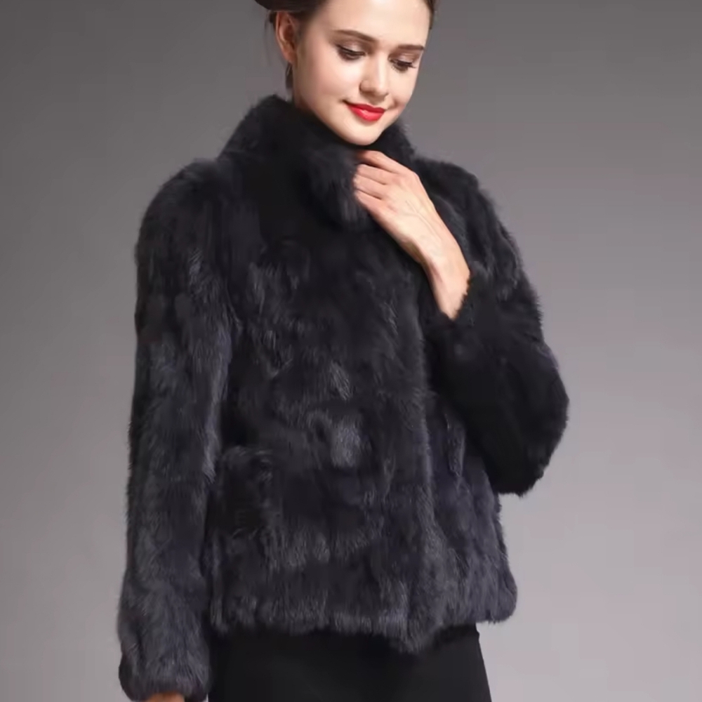 Natural Rabbit Fur Coat Women Winter Jacket Real - Picture 7 of 16